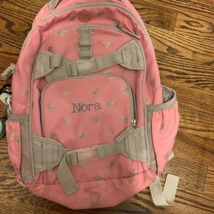 Pottery Barn Nora Backpack pink Glitter hearts